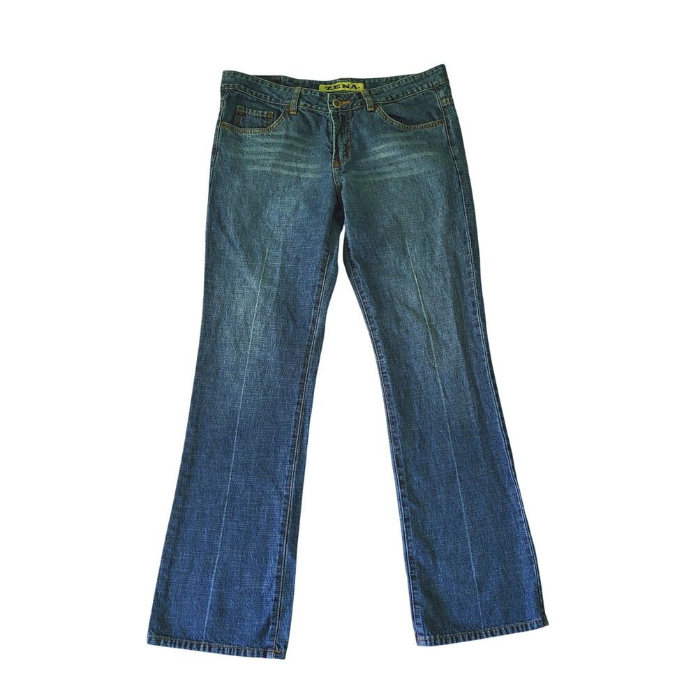 Zena Boot Cut Jeans Womens 10‎ Blue 5 Pocket Medium Wash High Rise Denim Cotton